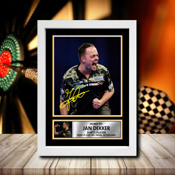 Jan Dekker Signed Autographed Darts Star Poster Print Framed Merch Gift Jan Dekker Signed Autographed Darts Star Poster Print Framed Merch Gift