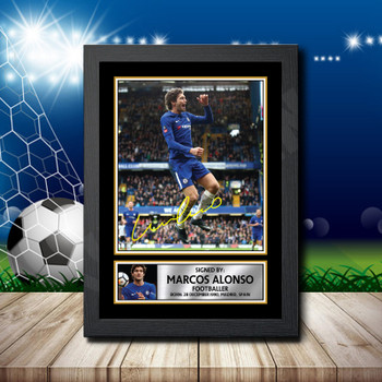 MARCOS ALONSO Footballer Autographed Poster Print Photo Signature Gift
