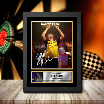 Jeff Smith Signed Autographed Darts Star Poster Print Framed Merch Gift Jeff Smith Signed Autographed Darts Star Poster Print Framed Merch Gift
