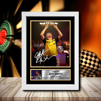 Jeff Smith Signed Autographed Darts Star Poster Print Framed Merch Gift Jeff Smith Signed Autographed Darts Star Poster Print Framed Merch Gift