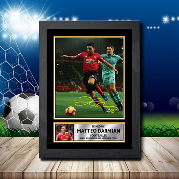 Matteo Darmian Footballer Autographed Poster Print Photo Signature Gift Matteo Darmian Footballer Autographed Poster Print Photo Signature Gift