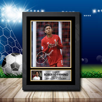 ROBERTO FIRMINO Footballer Autographed Poster Print Photo Signature Gift ROBERTO FIRMINO Footballer Autographed Poster Print Photo Signature Gift