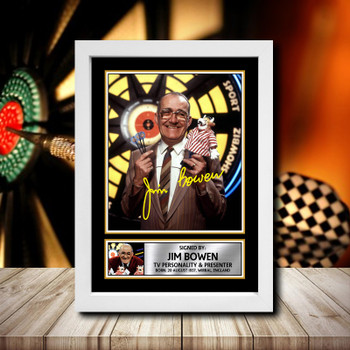 Jim Bowen Signed Autographed Darts Star Poster Print Framed Merch Gift Jim Bowen Signed Autographed Darts Star Poster Print Framed Merch Gift