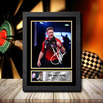 Jim Williams Signed Autographed Darts Star Poster Print Framed Merch Gift Jim Williams Signed Autographed Darts Star Poster Print Framed Merch Gift