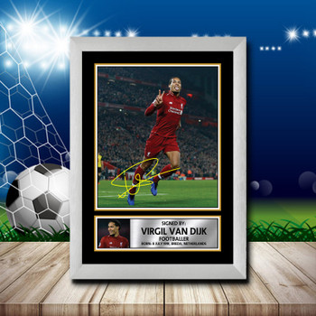 Virgil Van Dijk 2 Footballer Autographed Poster Print Photo Signature Gift Virgil Van Dijk 2 Footballer Autographed Poster Print Photo Signature Gift