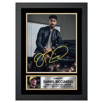 Daniel Ricciardo M498 Motor Racer Autographed Poster Print Photo Signature Gift