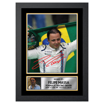 Felipe Massa M499 Motor Racer Autographed Poster Print Photo Signature Gift