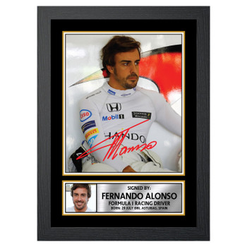 Fernando Alonso 2005 2006 F1 World Champion Signed Photo Display Mount A4  Poster Framed 