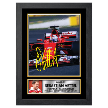 Sebastian Vettel M527 Motor Racer Autographed Poster Print Photo Signature Gift