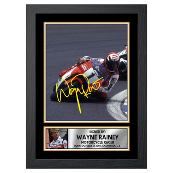 Wayne Rainey M530 Motor Racer Autographed Poster Print Photo Signature Gift