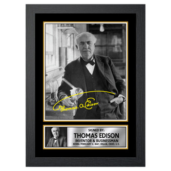 Thomas Edison M454 Scientist Autographed Poster Print Photo Signature Gift Thomas Edison M454 Scientist Autographed Poster Print Photo Signature Gift