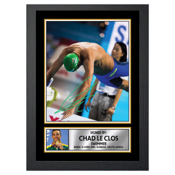 Chad le Clos M456 Swimmer Autographed Poster Print Photo Signature Gift Chad le Clos M456 Swimmer Autographed Poster Print Photo Signature Gift