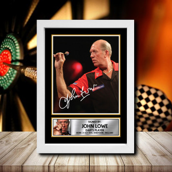 John Lowe Signed Autographed Darts Star Poster Print Framed Merch Gift John Lowe Signed Autographed Darts Star Poster Print Framed Merch Gift