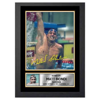 Matt Biondi M471 Swimmer Autographed Poster Print Photo Signature Gift Matt Biondi M471 Swimmer Autographed Poster Print Photo Signature Gift