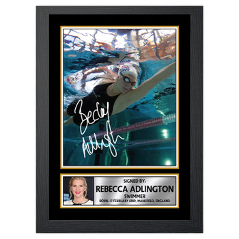 Rebecca Adlington M479 Swimmer Autographed Poster Print Photo Signature Gift Rebecca Adlington M479 Swimmer Autographed Poster Print Photo Signature Gift