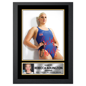 Rebecca Adlington M480 Swimmer Autographed Poster Print Photo Signature Gift Rebecca Adlington M480 Swimmer Autographed Poster Print Photo Signature Gift