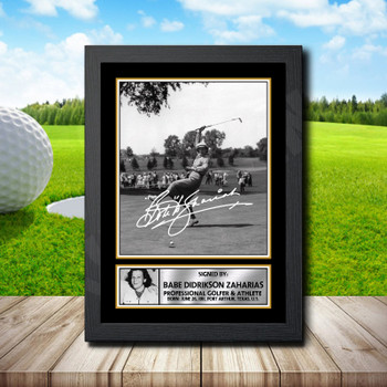 Babe Didrikson Zaharias Golf Autographed Poster Print Photo Signature Gift