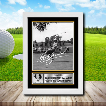 Babe Didrikson Zaharias Golf Autographed Poster Print Photo Signature Gift