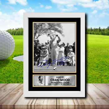 Craig Wood Golf Autographed Poster Print Photo Signature Gift