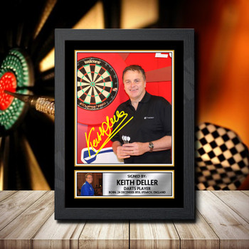 Keith Deller Signed Autographed Darts Star Poster Print Framed Merch Gift Keith Deller Signed Autographed Darts Star Poster Print Framed Merch Gift