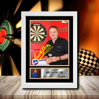Keith Deller Signed Autographed Darts Star Poster Print Framed Merch Gift Keith Deller Signed Autographed Darts Star Poster Print Framed Merch Gift