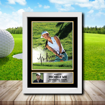 Michelle Wie Golf Autographed Poster Print Photo Signature Gift