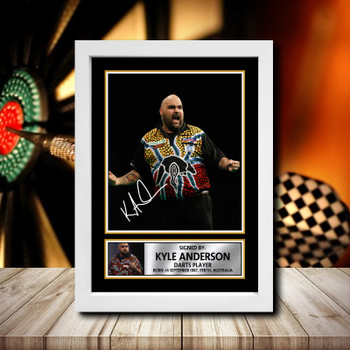 Kyle Anderson Signed Autographed Darts Star Poster Print Framed Merch Gift Kyle Anderson Signed Autographed Darts Star Poster Print Framed Merch Gift