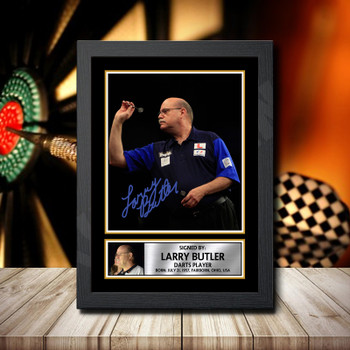Larry Butler Signed Autographed Darts Star Poster Print Framed Merch Gift