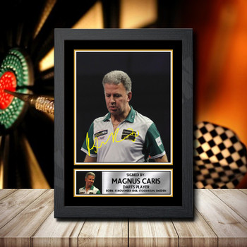 Magnus Caris Signed Autographed Darts Star Poster Print Framed Merch Gift Magnus Caris Signed Autographed Darts Star Poster Print Framed Merch Gift