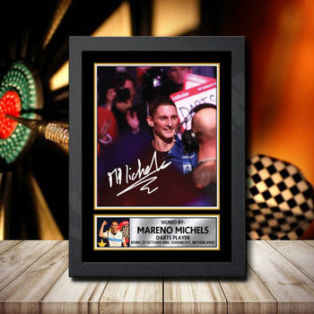 Mareno Michels 2 Signed Autographed Darts Star Poster Print Framed Merch Gift Mareno Michels 2 Signed Autographed Darts Star Poster Print Framed Merch Gift