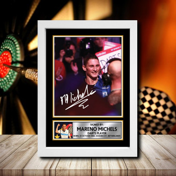 Mareno Michels 2 Signed Autographed Darts Star Poster Print Framed Merch Gift Mareno Michels 2 Signed Autographed Darts Star Poster Print Framed Merch Gift