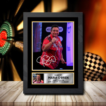 Maria O Brien Signed Autographed Darts Star Poster Print Framed Merch Gift