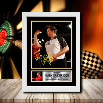 Mark Dudbridge Signed Autographed Darts Star Poster Print Framed Merch Gift