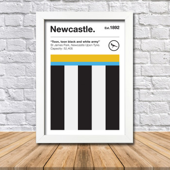 Retro Newcastle Club Colours Newcastle Fan Football Poster