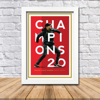 Champions of England Liverpool Klopp Limited Edition Poster Print 2020 Champions of England Liverpool Klopp Limited Edition Poster Print 2020