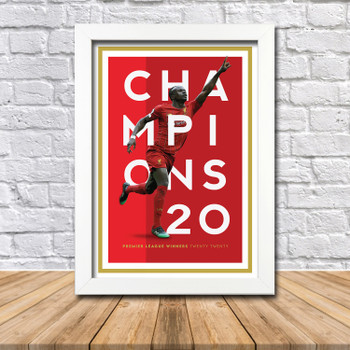 Champions of England Liverpool Sadio Mane Limited Edition Poster Print 2020 Champions of England Liverpool Sadio Mane Limited Edition Poster Print 2020