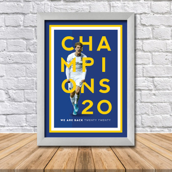 Leeds United Champions 2020 Football Gift Patrick Bamford Limited Edition Poster Print
