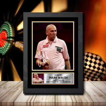 Mark Walsh Signed Autographed Darts Star Poster Print Framed Merch Gift