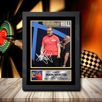 Mark Webster Signed Autographed Darts Star Poster Print Framed Merch Gift