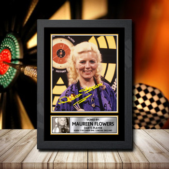 Maureen Flowers Signed Autographed Darts Star Poster Print Framed Merch Gift Maureen Flowers Signed Autographed Darts Star Poster Print Framed Merch Gift