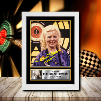 Maureen Flowers Signed Autographed Darts Star Poster Print Framed Merch Gift Maureen Flowers Signed Autographed Darts Star Poster Print Framed Merch Gift
