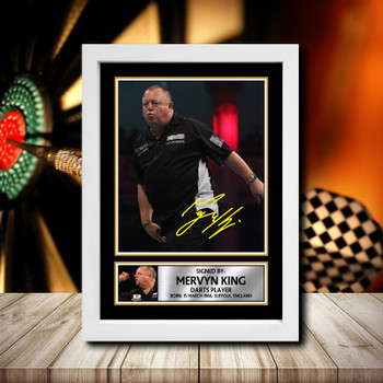 Mervyn King 2 Signed Autographed Darts Star Poster Print Framed Merch Gift Mervyn King 2 Signed Autographed Darts Star Poster Print Framed Merch Gift