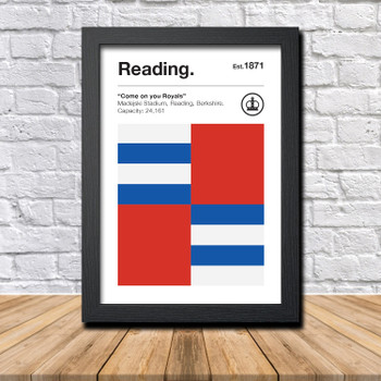 Retro Reading Club Colours Reading Fan Championship Football Crest Poster Print