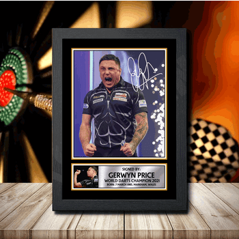 Gerwyn Price World Darts Champion 2021 Signed Autographed Darts Star Poster Print Framed Merch Gift