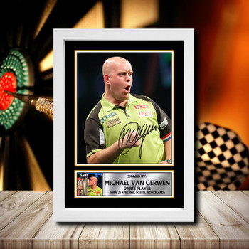 Michael Van Gerwen 2 Signed Autographed Darts Star Poster Print Framed Merch Gift Michael Van Gerwen 2 Signed Autographed Darts Star Poster Print Framed Merch Gift