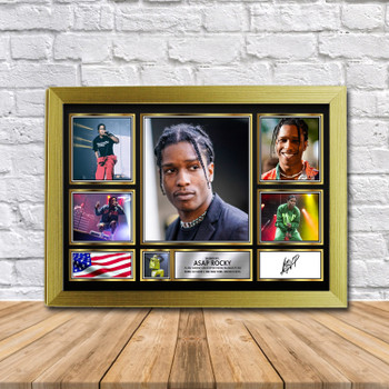 ASAP Rocky Music Gift Framed Autographed Star Poster Print Merch Gift ASAP Rocky Music Gift Framed Autographed Star Poster Print Merch Gift