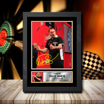 Paul Amos Signed Autographed Darts Star Poster Print Framed Merch Gift Paul Amos Signed Autographed Darts Star Poster Print Framed Merch Gift