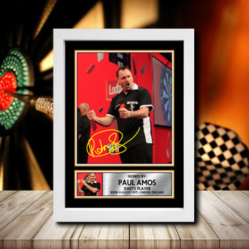 Paul Amos Signed Autographed Darts Star Poster Print Framed Merch Gift Paul Amos Signed Autographed Darts Star Poster Print Framed Merch Gift