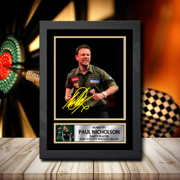 Paul Nicholson Signed Autographed Darts Star Poster Print Framed Merch Gift