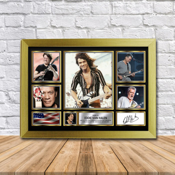 Eddie Van Halen Music Gift Framed Autographed Star Poster Print Merch Gift